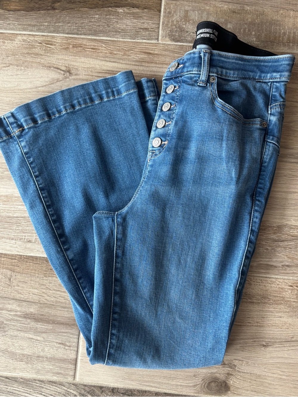 Torrid Blue Straight-Leg Button-Fly Jeans size 14S